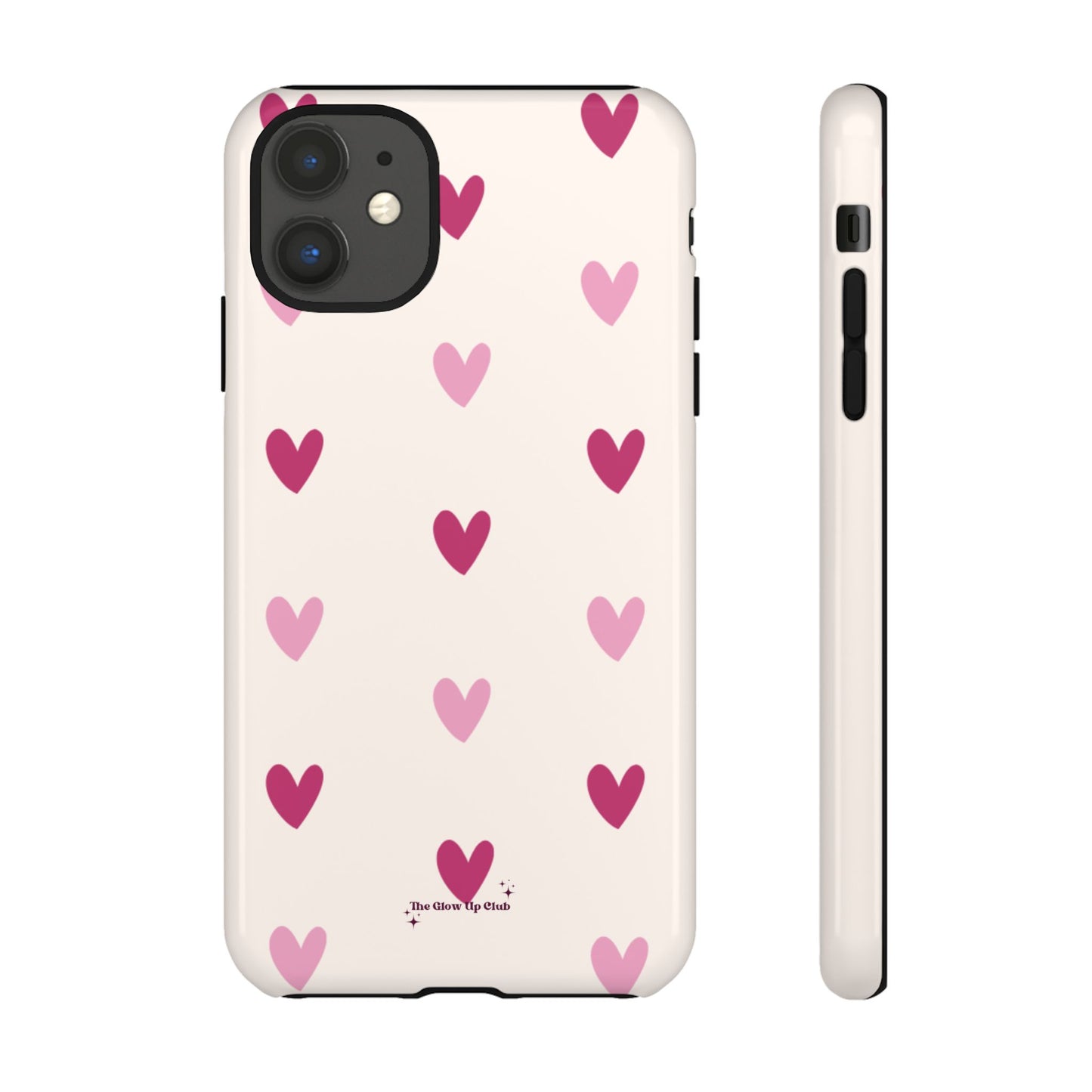 Cream heart pattern - tough case