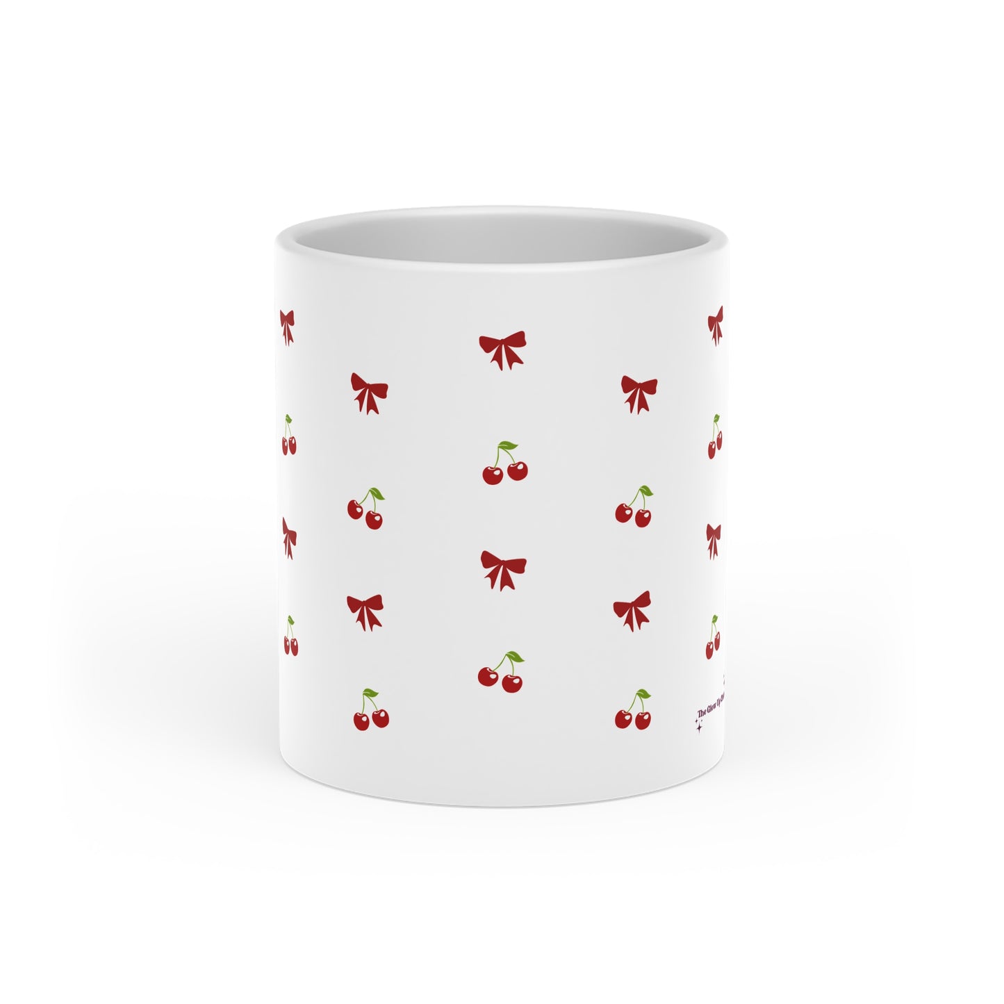 Cherries & ribbons Heart-Shaped Mug