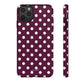 Burgundy cream dots - tough case