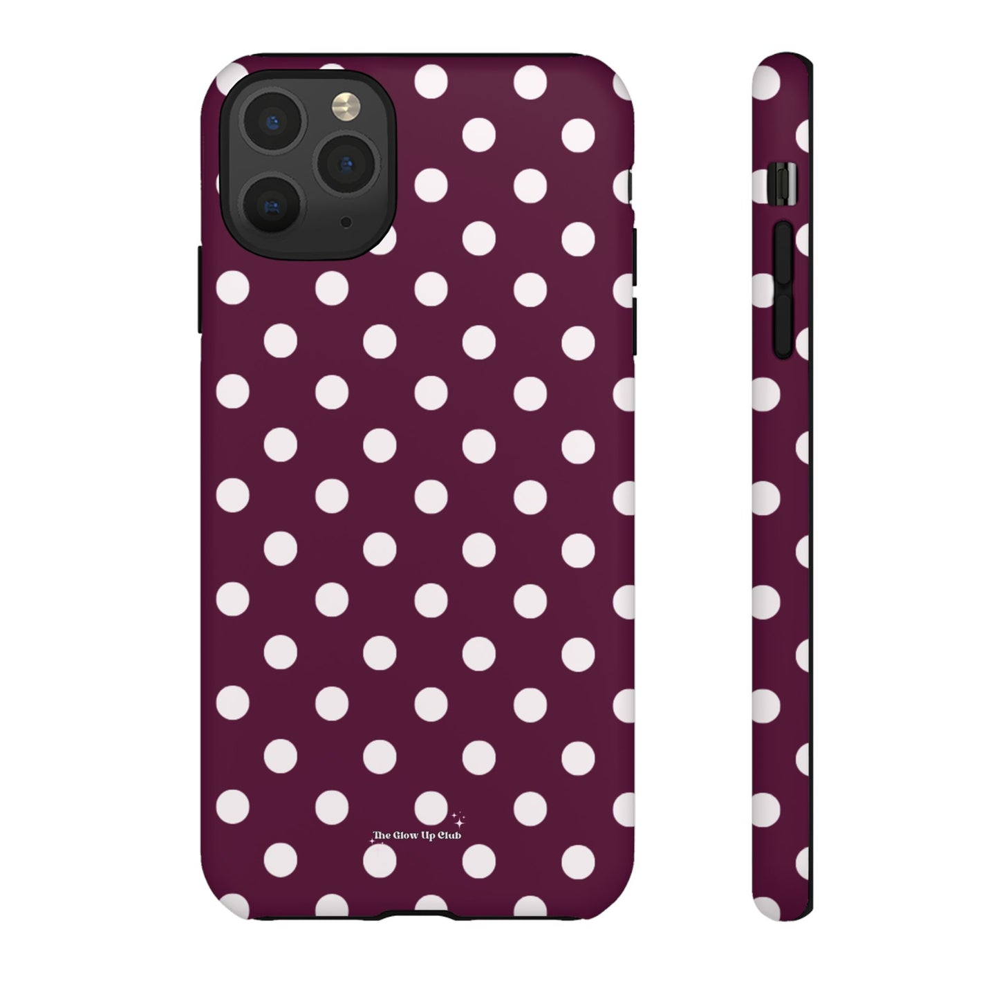 Burgundy cream dots - tough case