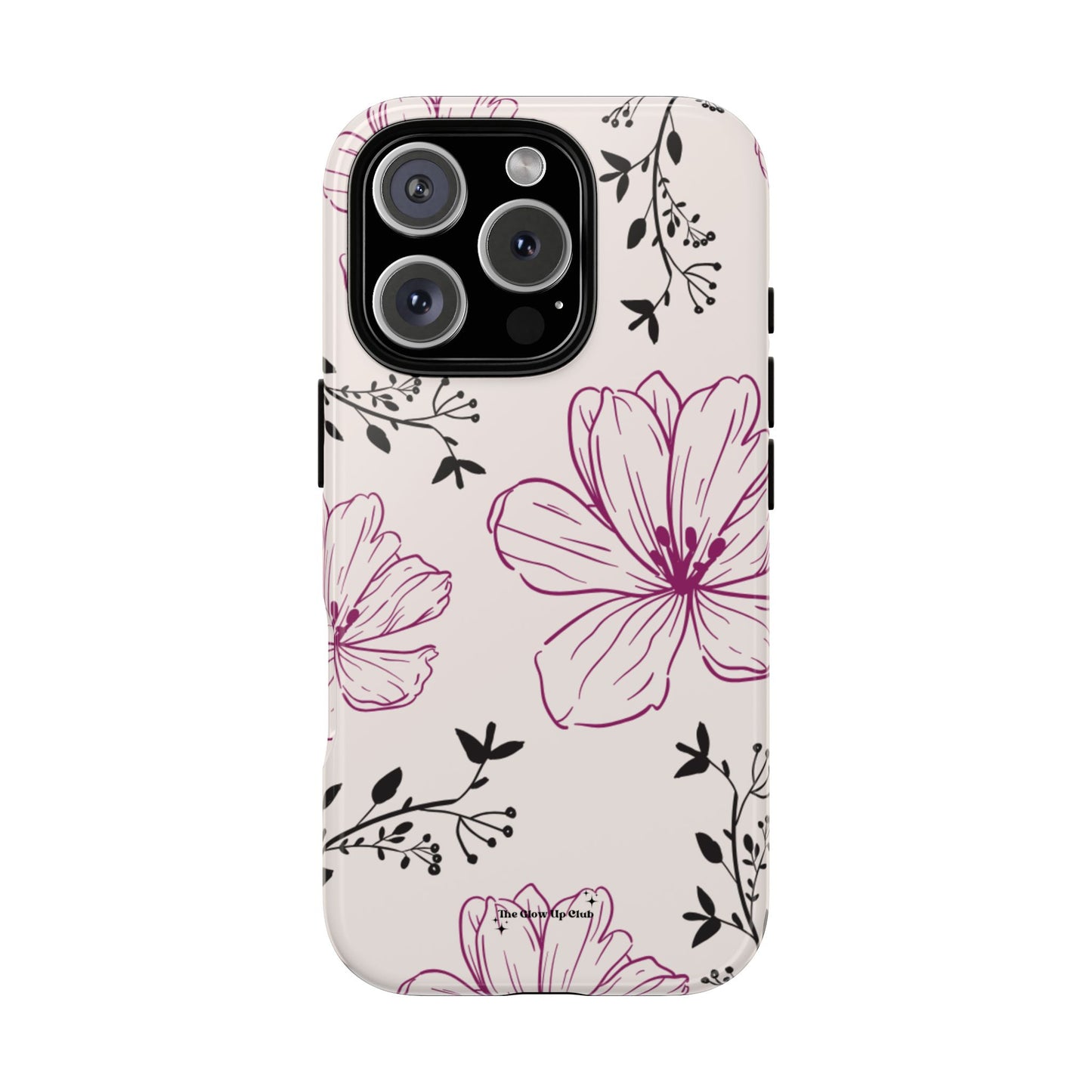 Realistic flowers black and purple - tough case