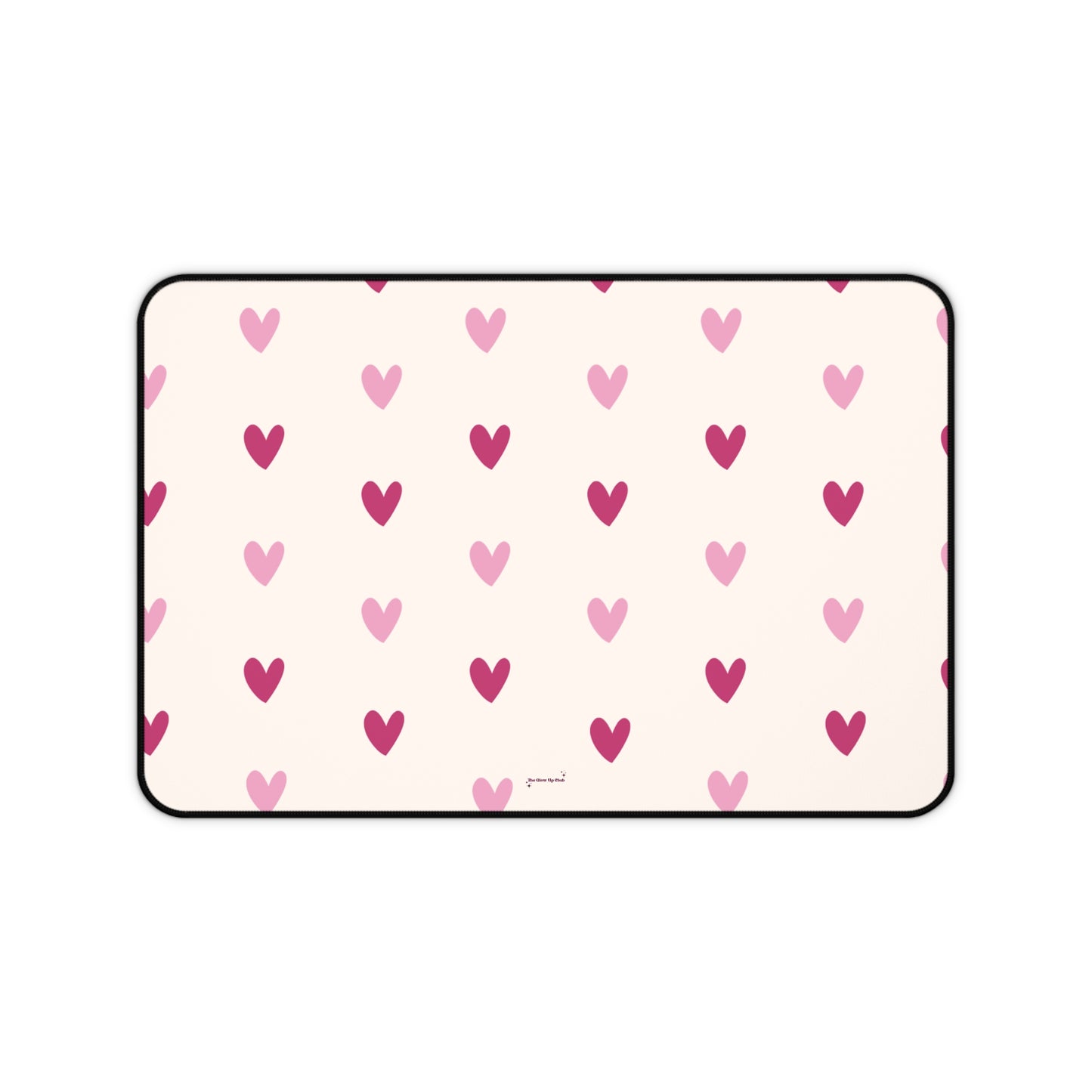 Cream heart pattern - Desk Mat