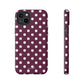 Burgundy cream dots - tough case