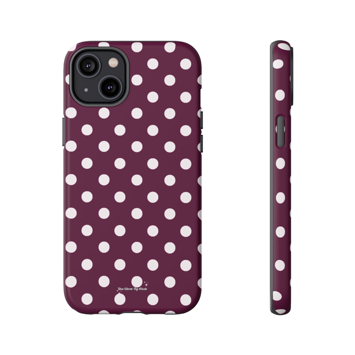 Burgundy cream dots - tough case