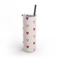 Cream heart pattern Tumbler, 20oz