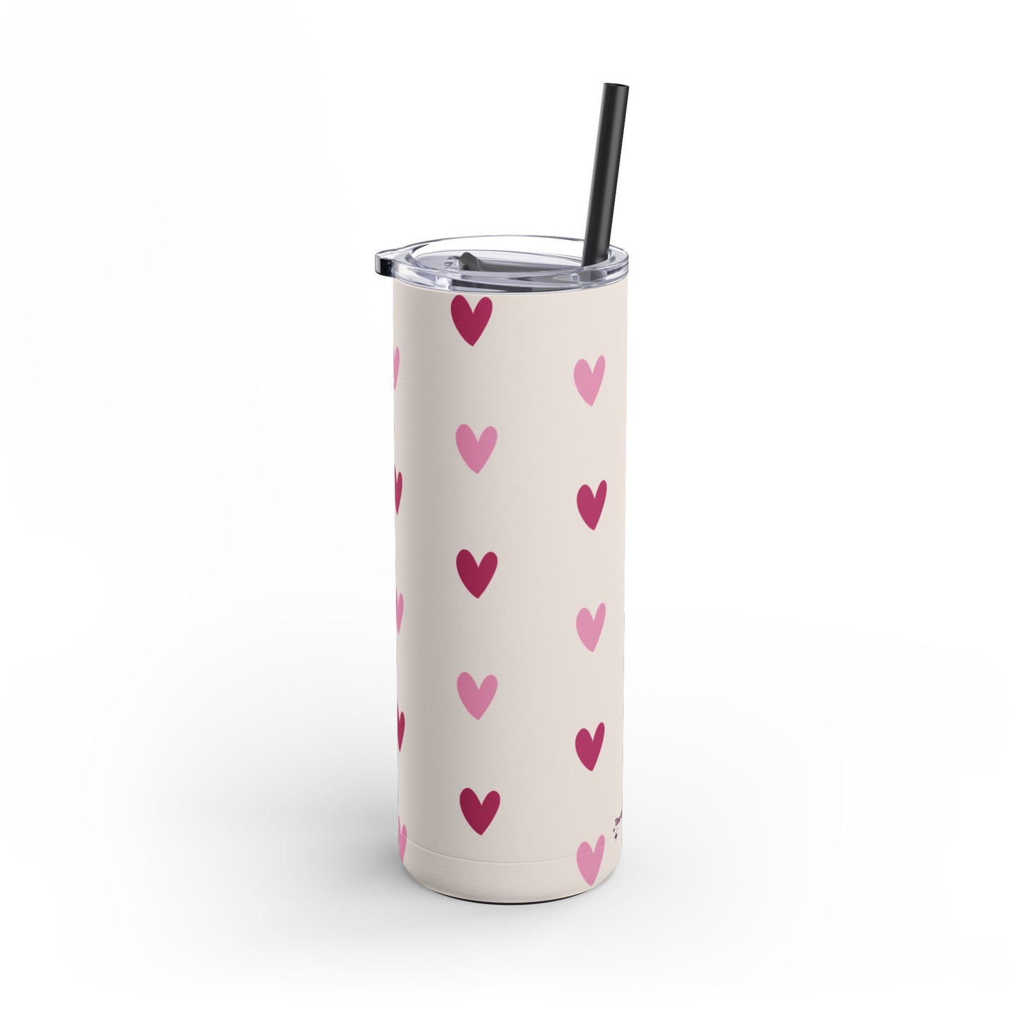 Cream heart pattern Tumbler, 20oz