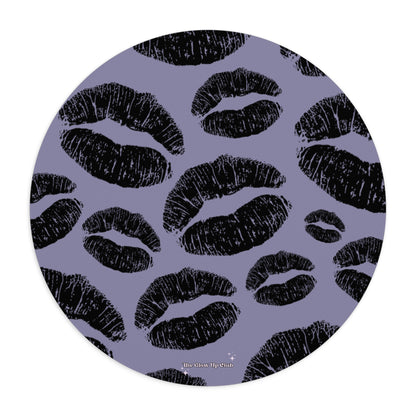 Kisses purple - Round Small Mouse Pad