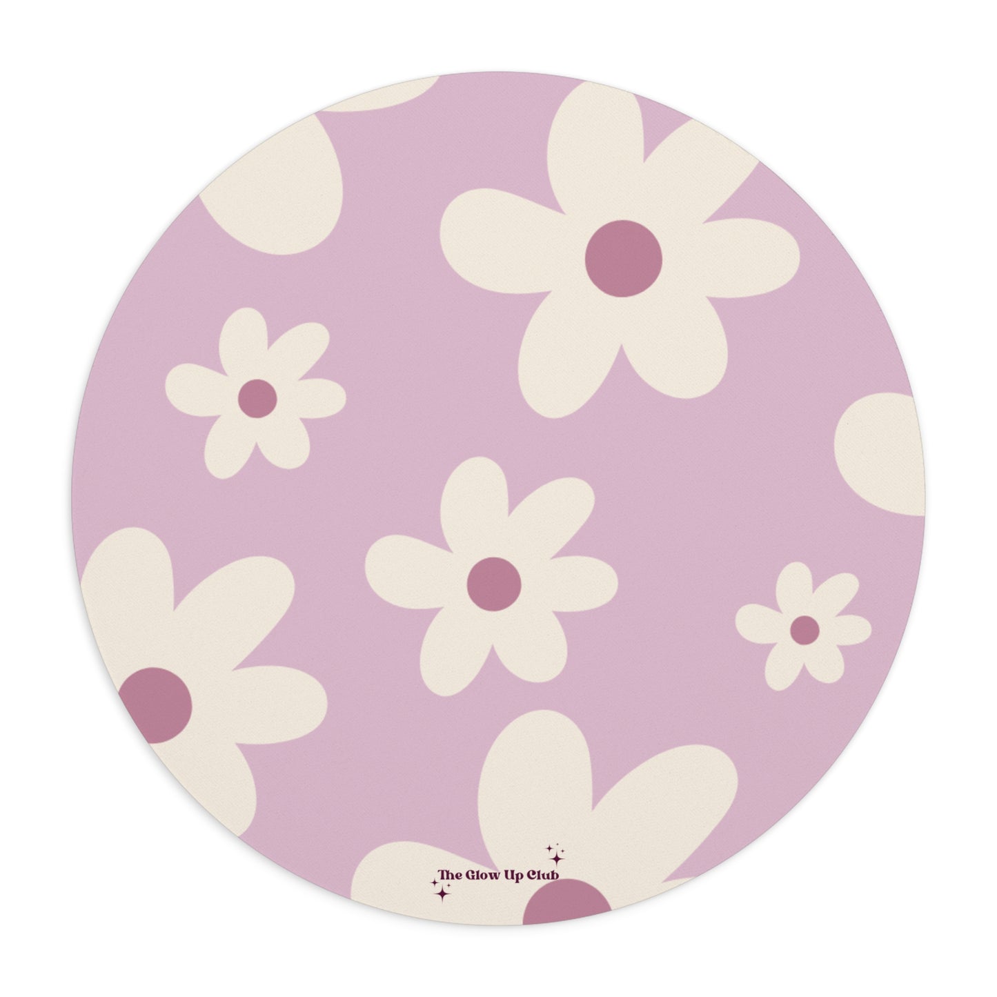 Floral pattern purple - Round Small Mouse Pad