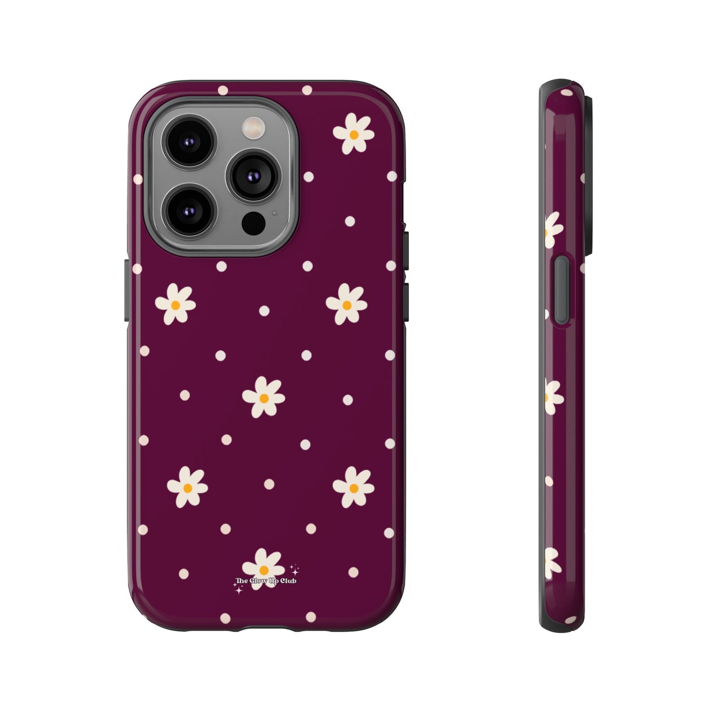 Flowers and dots burgundy - tough case