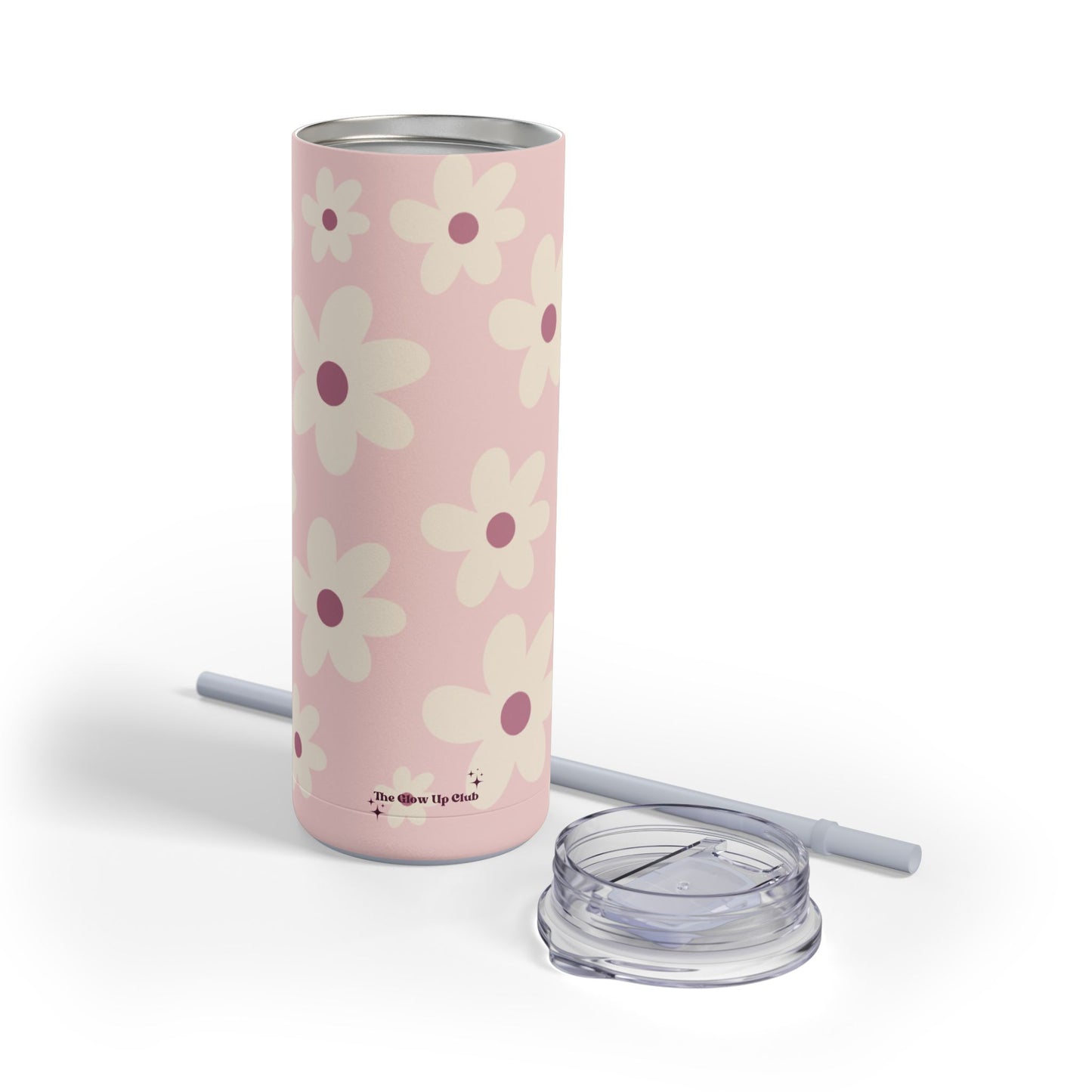 Pink floral pattern tumbler, 20oz