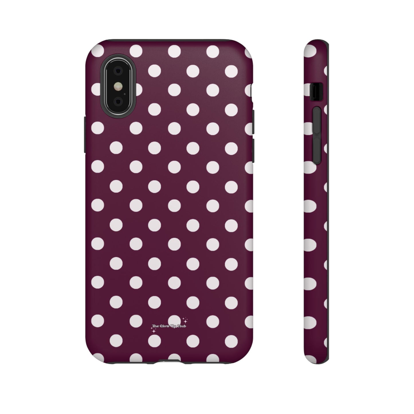 Burgundy cream dots - tough case