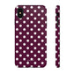 Burgundy cream dots - tough case