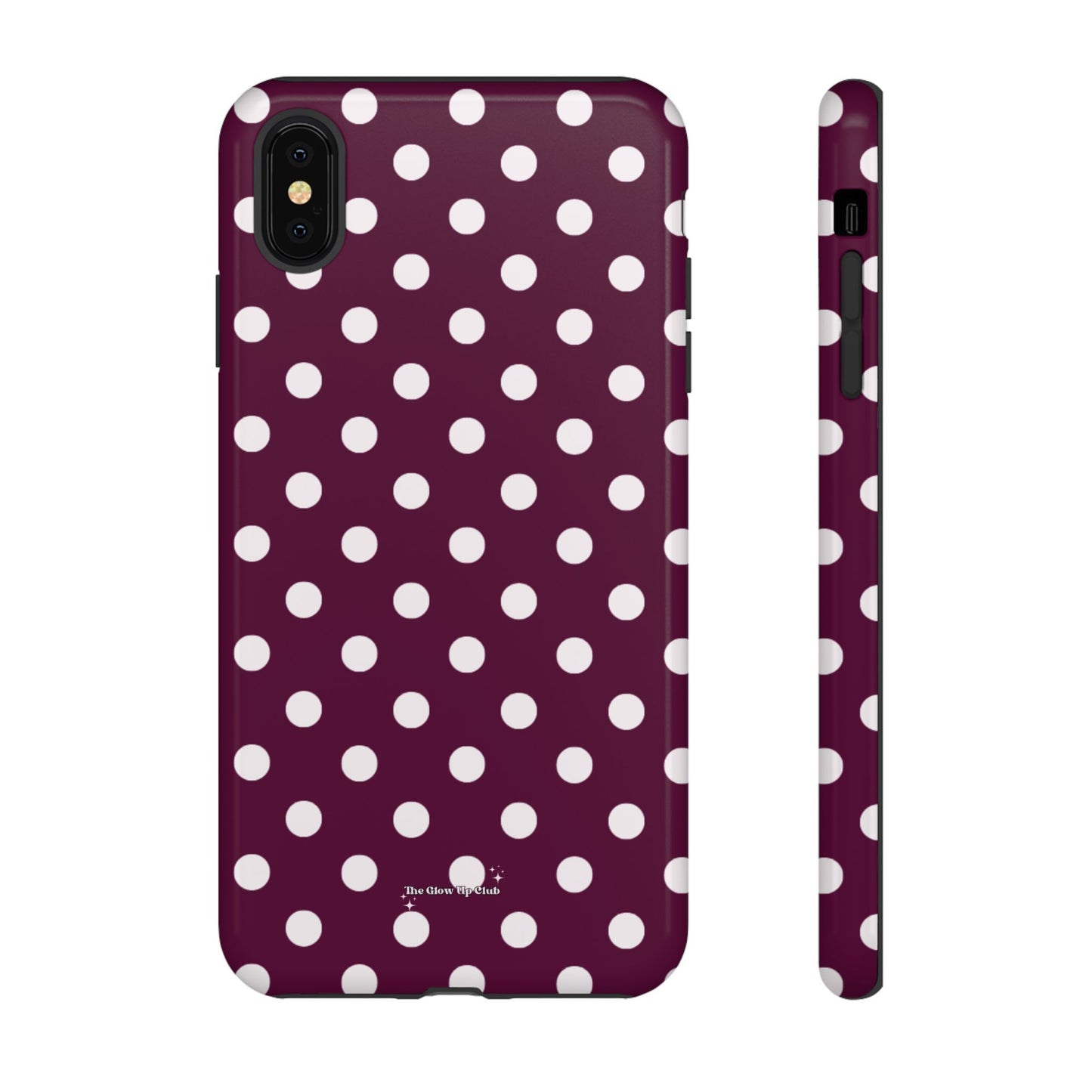 Burgundy cream dots - tough case