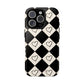 Black and cream heart checkers - tough case