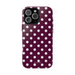 Burgundy cream dots - tough case