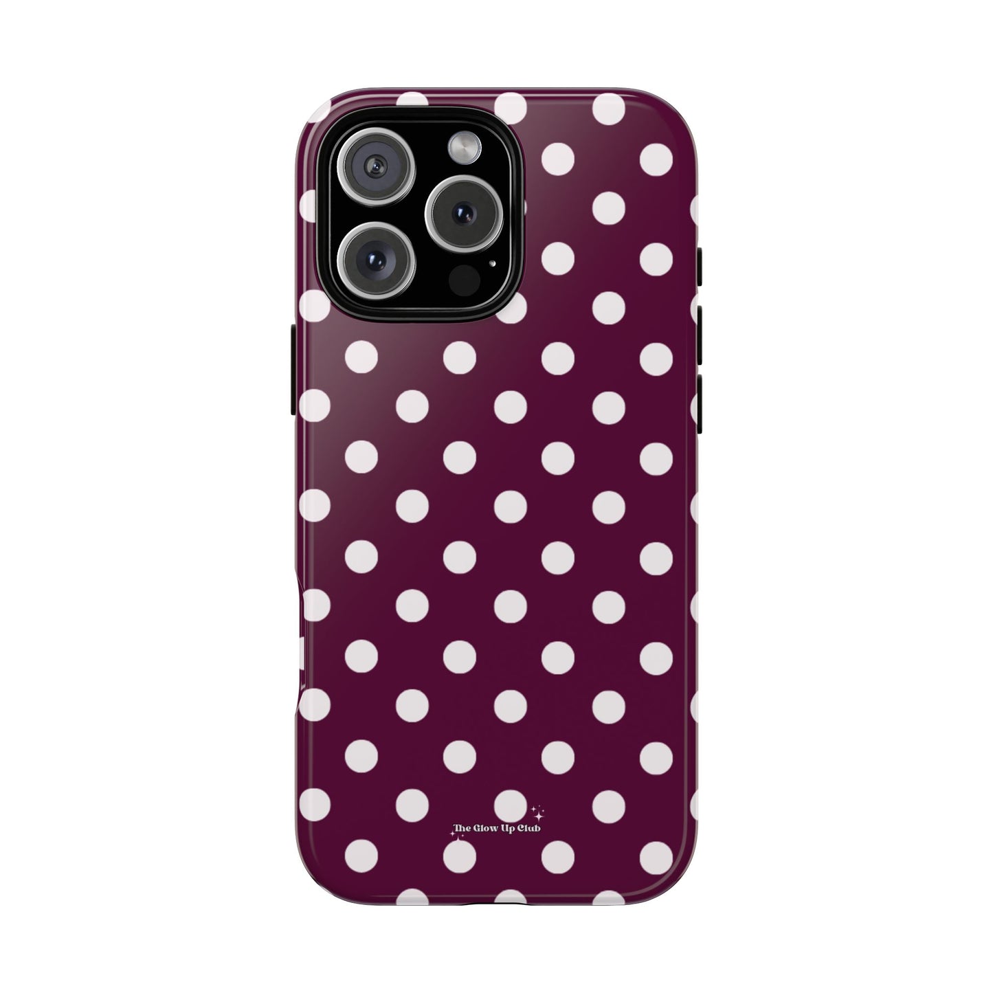 Burgundy cream dots - tough case