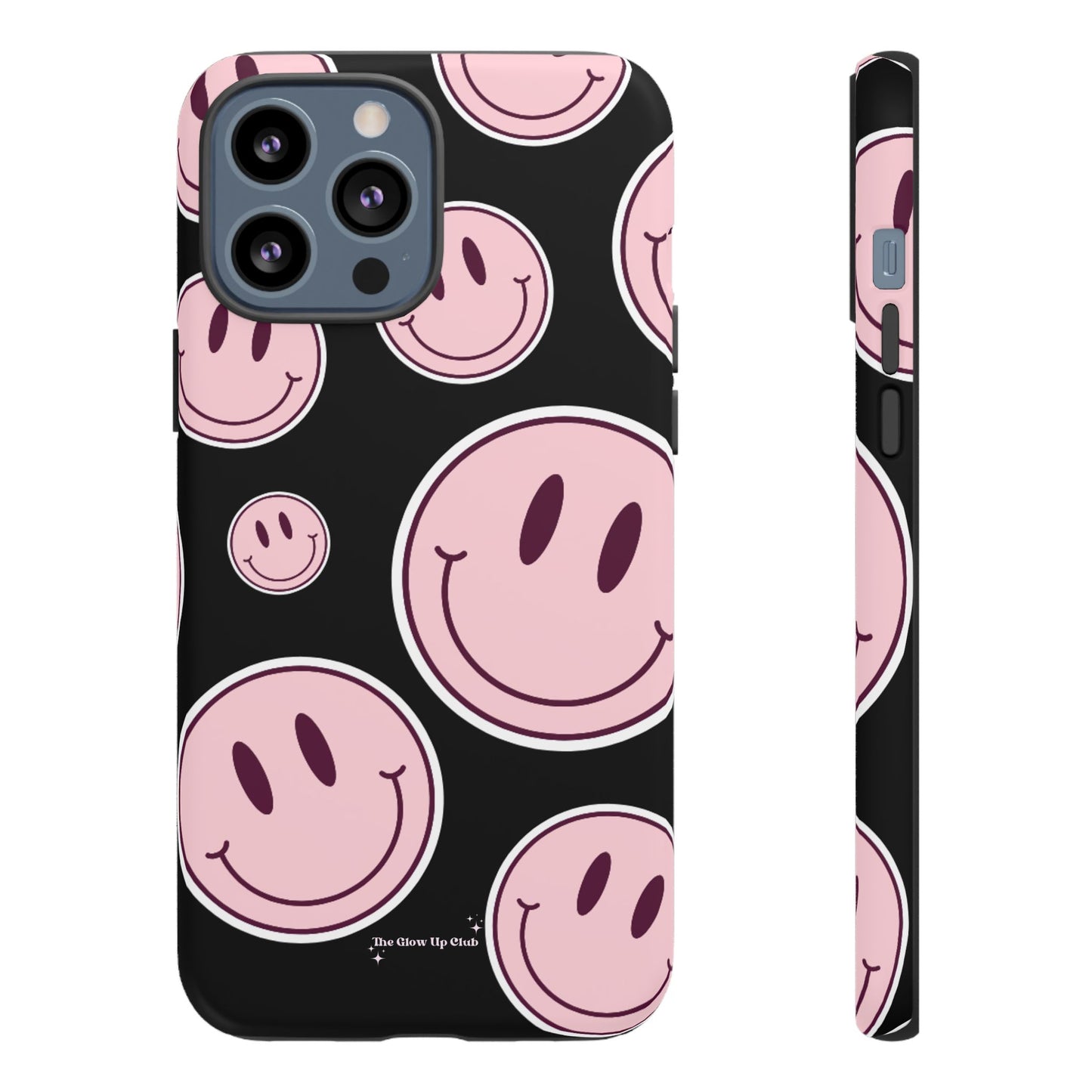 Smiley faces pink on black - tough case