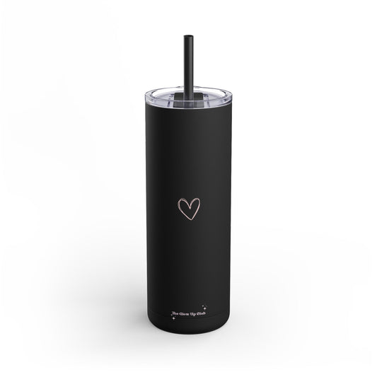 Minimalistic heart black Tumbler, 20oz