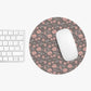 Small roses brown - Round Small Mouse Pad