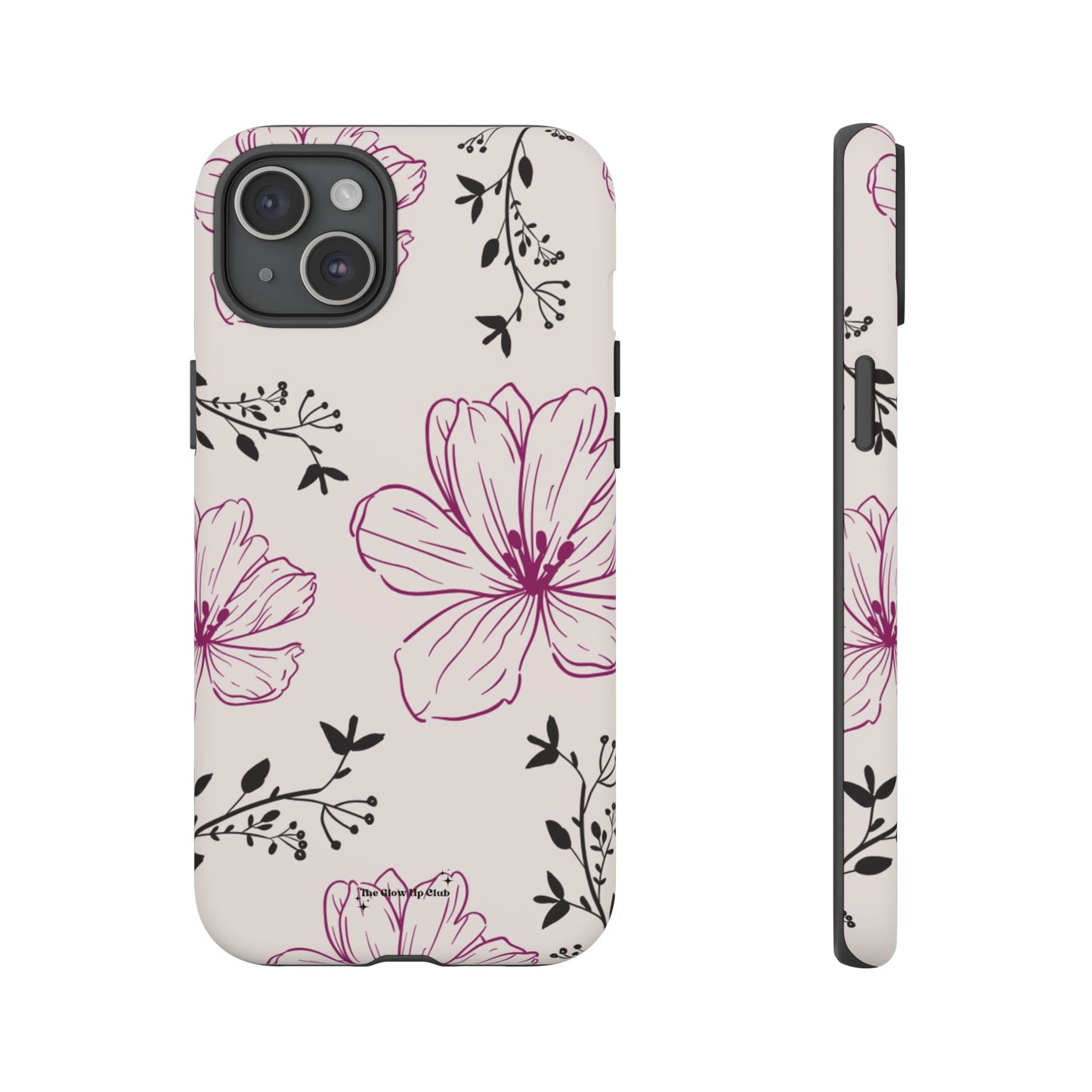 Realistic flowers black and purple - tough case