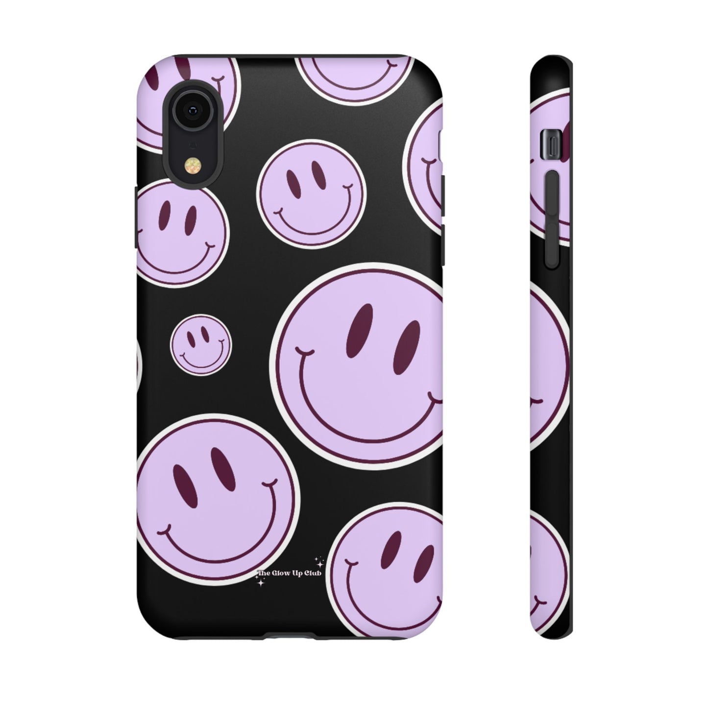 Smiley faces purple on black - tough case