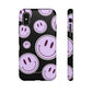 Smiley faces purple on black - tough case