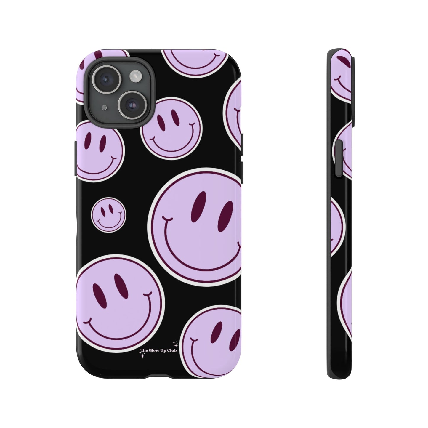 Smiley faces purple on black - tough case