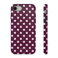 Burgundy cream dots - tough case