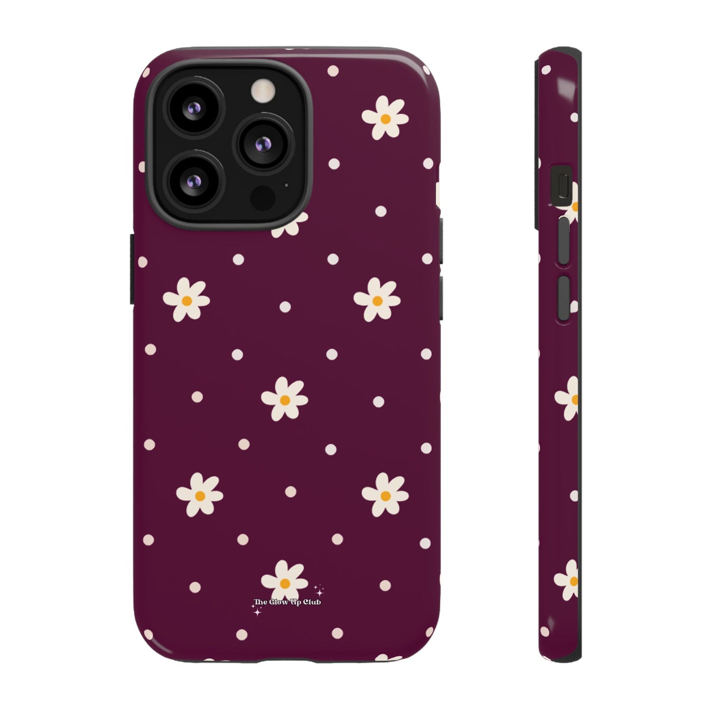 Flowers and dots burgundy - tough case