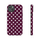 Burgundy cream dots - tough case