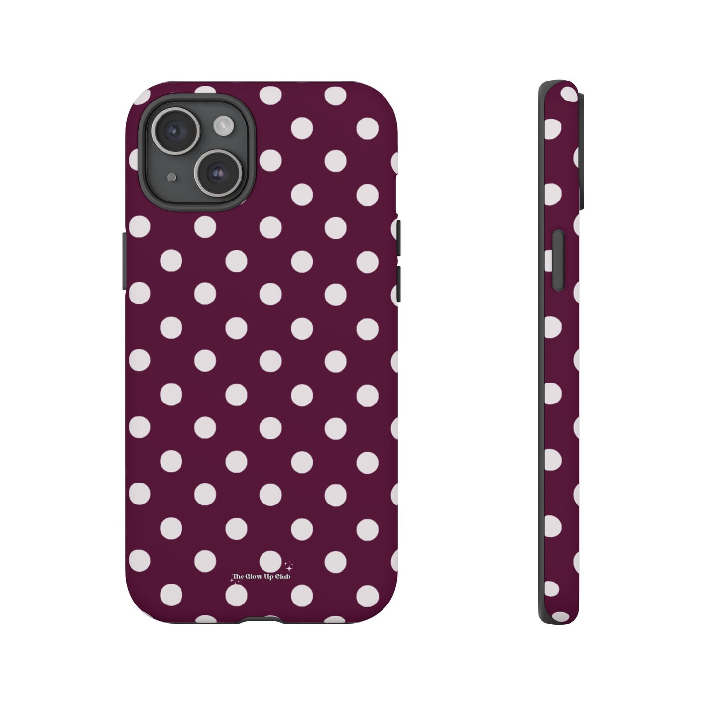 Burgundy cream dots - tough case