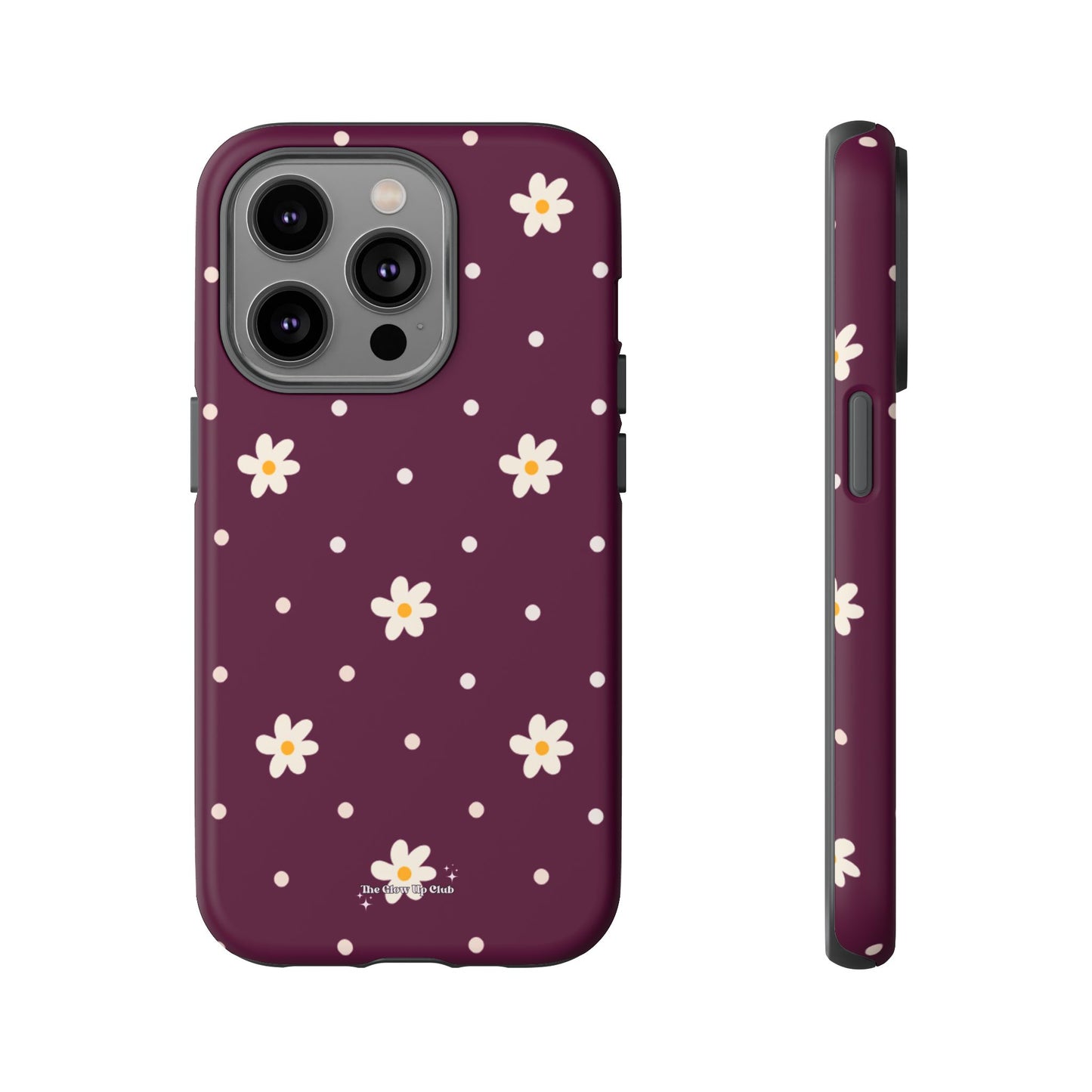 Flowers and dots burgundy - tough case