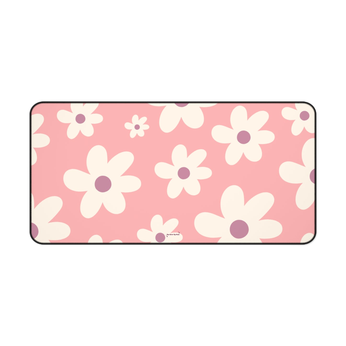 Floral pattern dark pink - Desk Mat