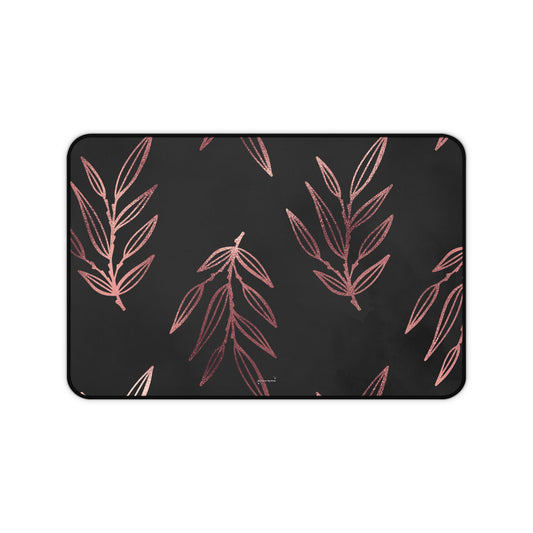 Rose gold leaves minimalistic - Desk Mat