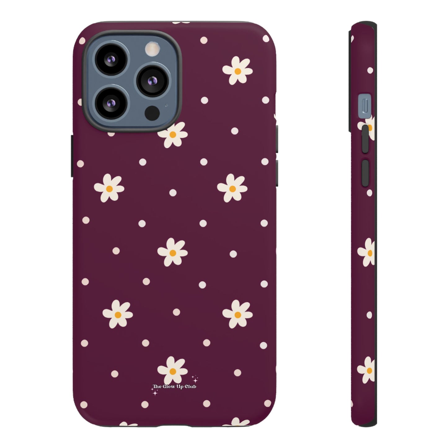 Flowers and dots burgundy - tough case