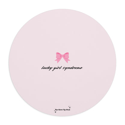 Lucky girl syndrome pink - Round Small Mouse Pad