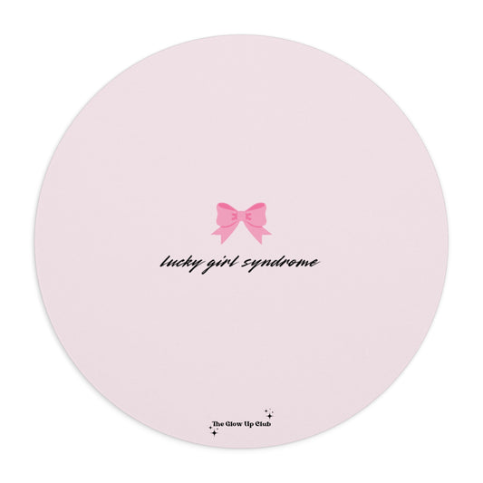 Lucky girl syndrome pink - Round Small Mouse Pad