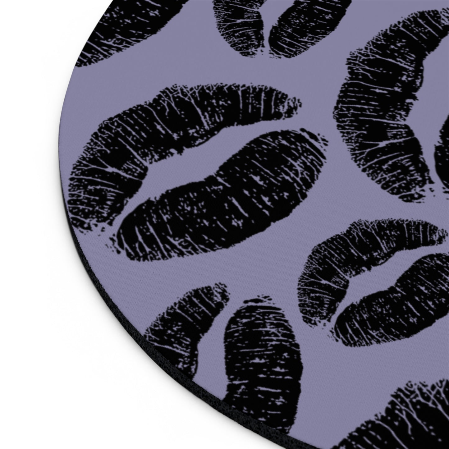 Kisses purple - Round Small Mouse Pad