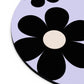 Big black flowers on purple background - Round Small Mouse Pad