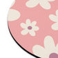 Floral pattern dark pink - Round Small Mouse Pad