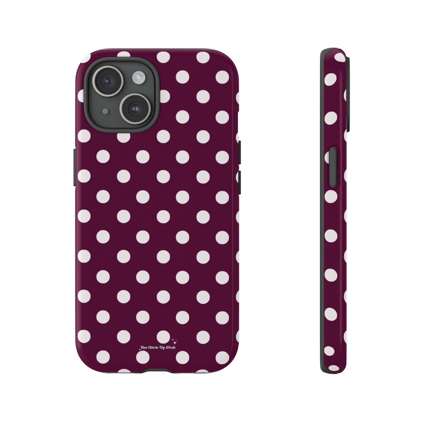 Burgundy cream dots - tough case