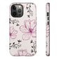 Realistic flowers black and purple - tough case