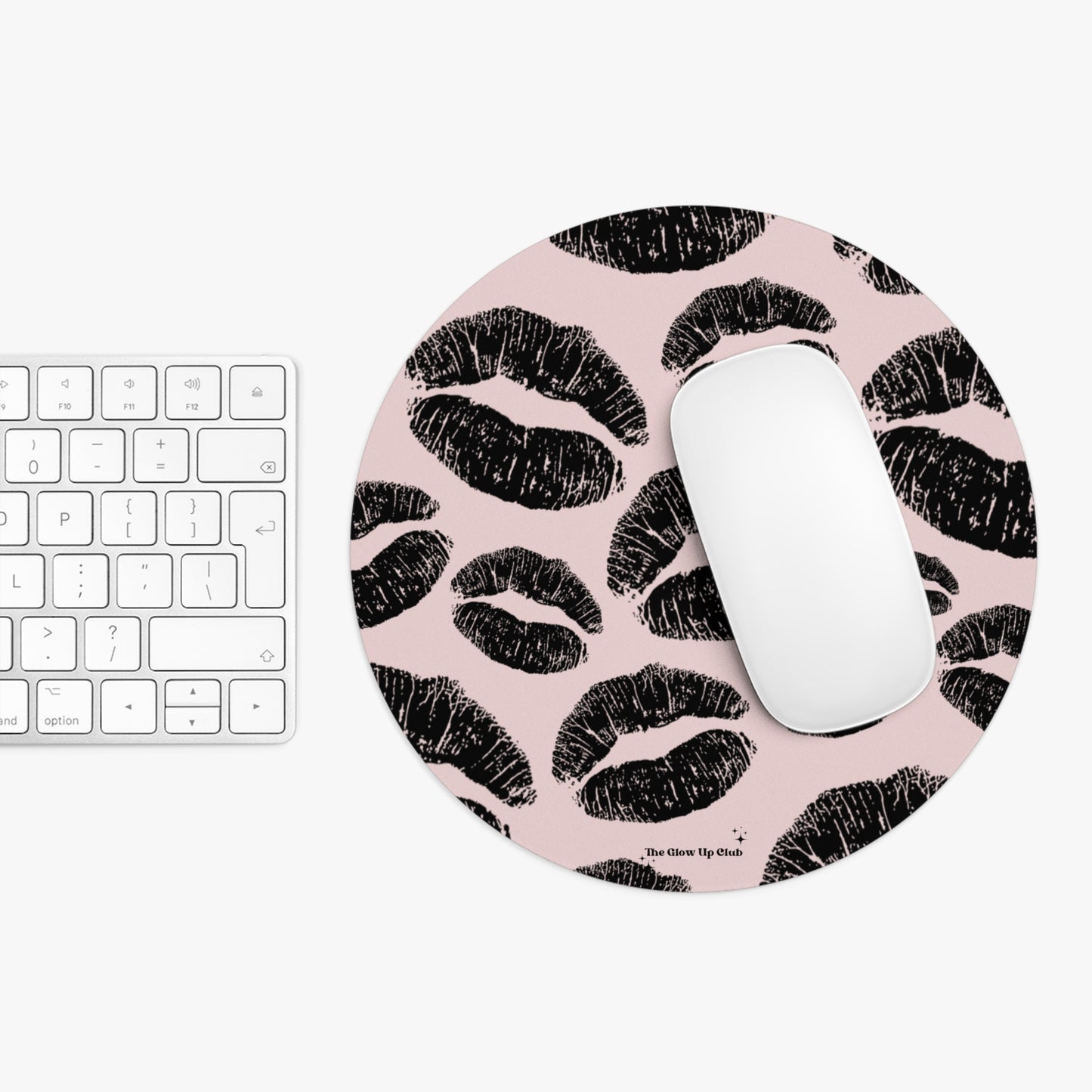 Kisses pink - Round Small Mouse Pad