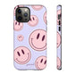 Smiley faces pink on purple - tough case