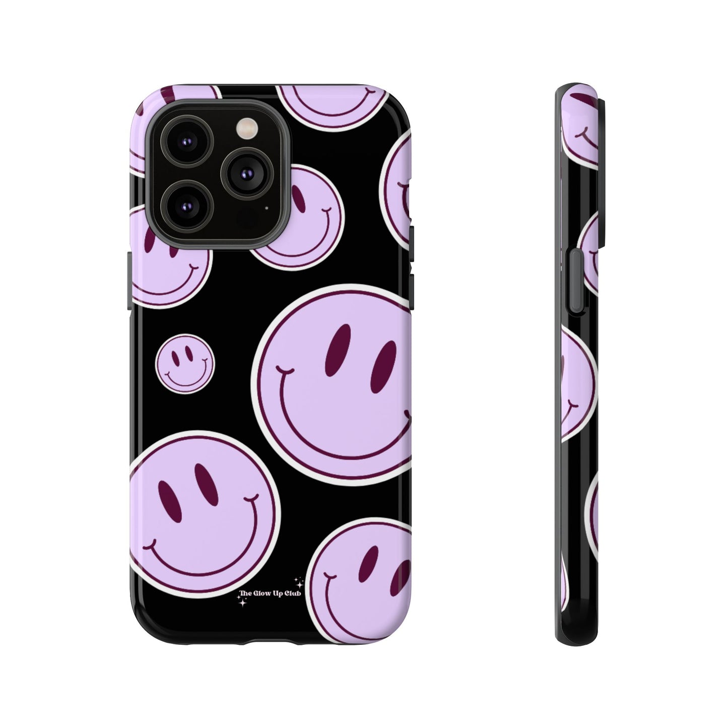 Smiley faces purple on black - tough case