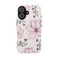 Realistic flowers black and purple - tough case