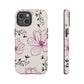 Realistic flowers black and purple - tough case