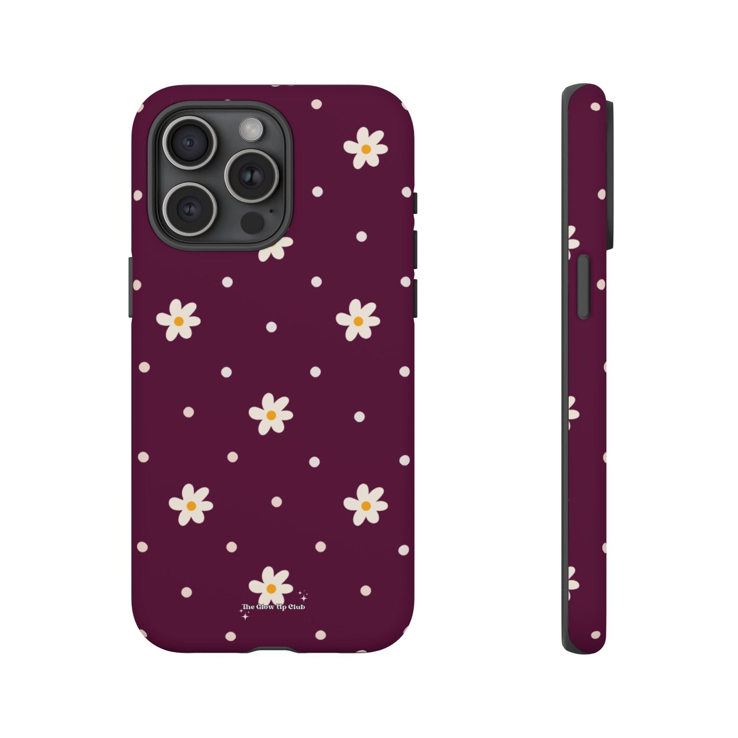 Flowers and dots burgundy - tough case