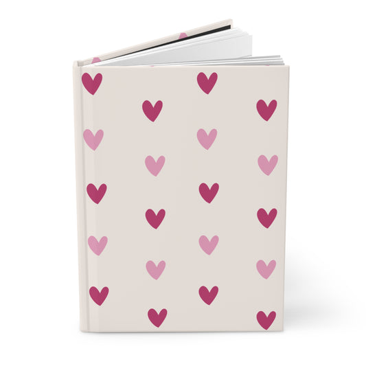 Cream heart pattern Journal