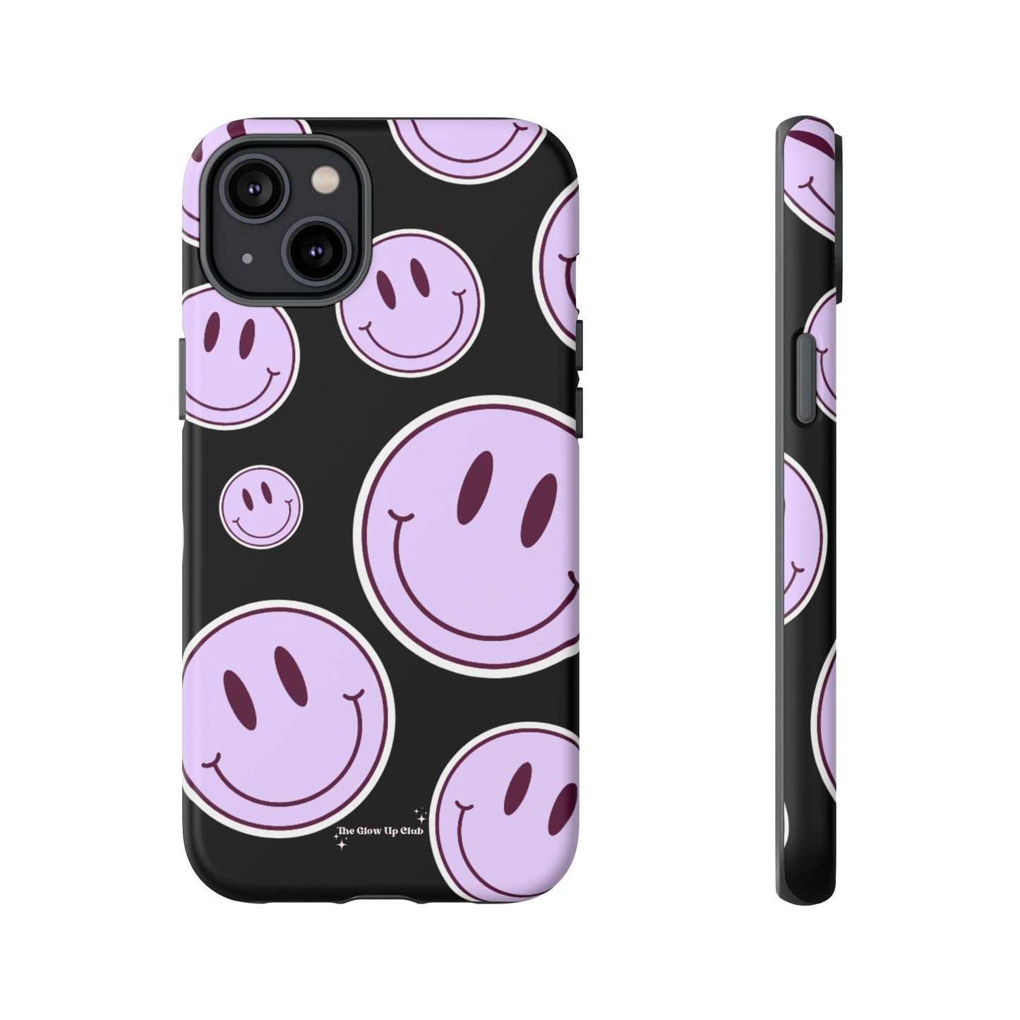 Smiley faces purple on black - tough case